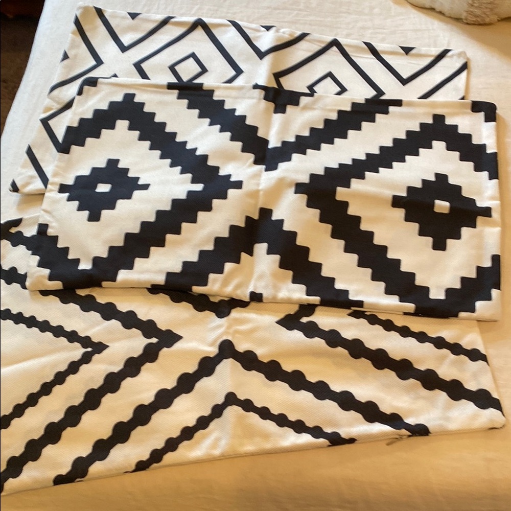 Geometric Black and White Accent Pillow Covers